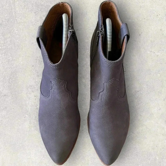 Frye Womens Reina Jea Western Ankle Boots Nubuck Leather Gray Zip Up Size 9.5 - Picture 4 of 13